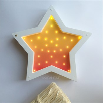 Ночник "Звезда" Masaihome белый+солнечный градиент - фото 4571