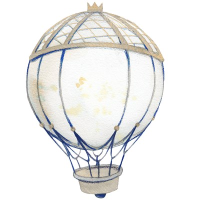 Детский ночник "Воздушный шар Винтаж" белый+ синий Masaihome - фото 4856